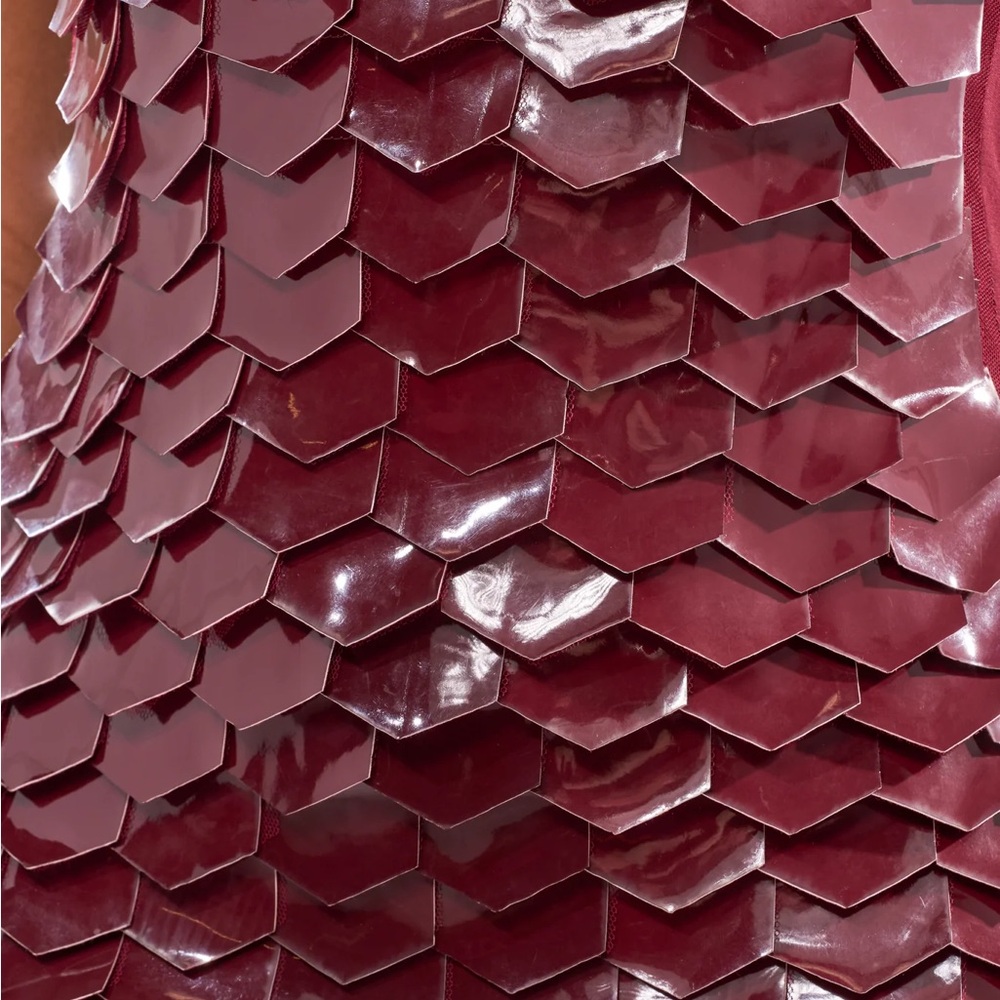 ✨ AKIRA Burgundy Scalloped Mini Dress NWT✨ - Picture 10 of 10